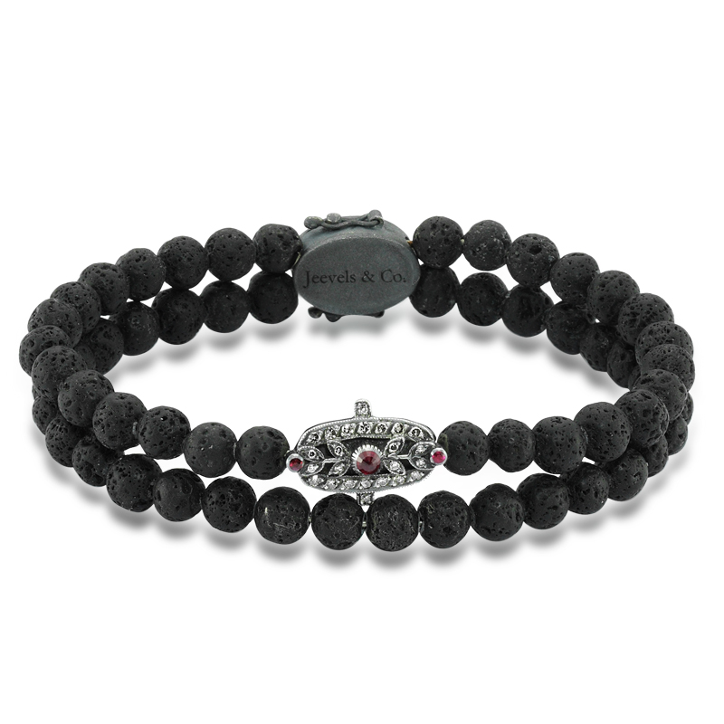 Jeevels - Lava Stone Dual Line One Ruby