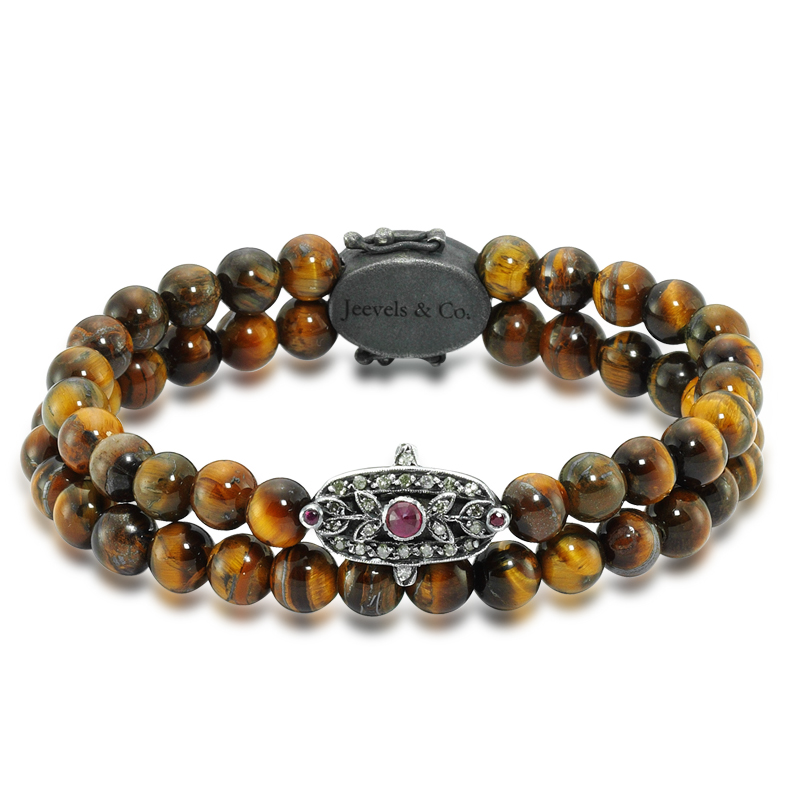 Jeevels - Tiger Eye Dual Line One Ruby