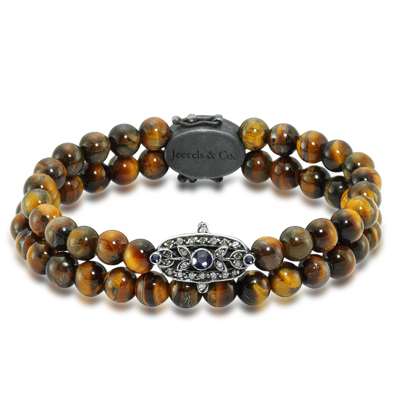 Jeevels - Tiger Eye Dual Line One Sapphire